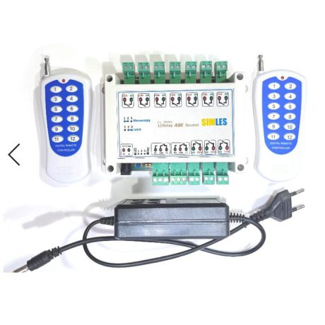 ریموتی کردن روشنایی باغ و ویلا و منزل-12 کاناله(دو ریموت+یک آداپتور همراه محصول)PN1495