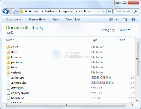 Installing ESP32 Core on Arduino IDE Extracting ESP32 Core 1